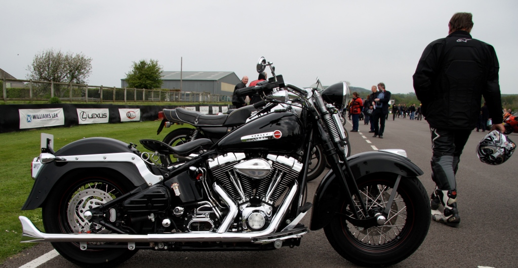 man and Harley Davidson bike